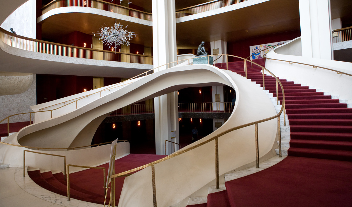 The lobby of the Metropolitan Opera House in New York City. Photo: Marty Sohl/Metropolitan Opera
